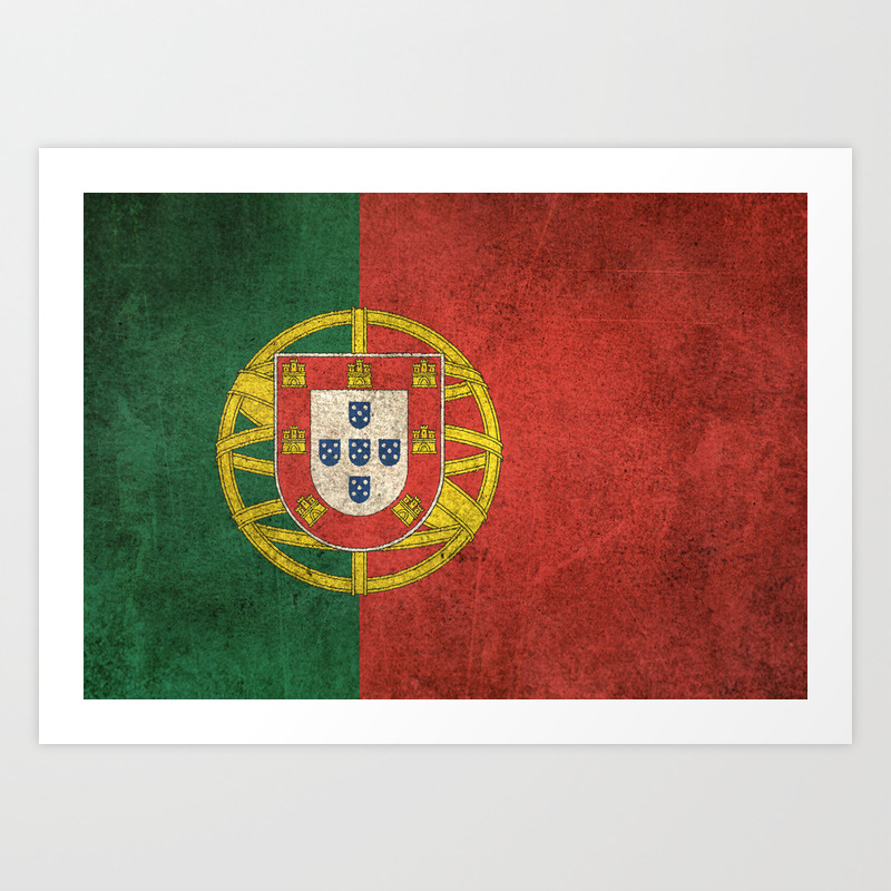 Old And Worn Distressed Vintage Flag Of Portugal Art Print By Jeffbartels Society6