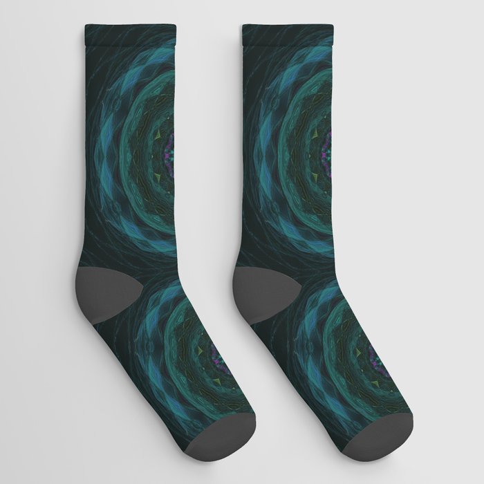 Dark Night Delicate Mandala Socks