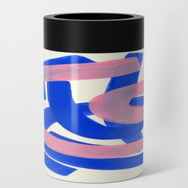 Tribal Pink Blue Fun Colorful Mid Century Modern Abstract Painting Shapes Pattern Can Cooler