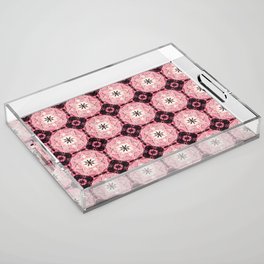 Pink Tiles, Cherry Blossoms Acrylic Tray