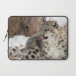 Snow Leopard Cub Laptop Sleeve