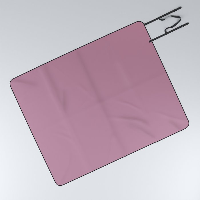 Mid-tone Muted Fuchsia Purple-Pink Solid Color PPG Winsome Rose PPG1044-5 - All One Shade Hue Colour Picnic Blanket