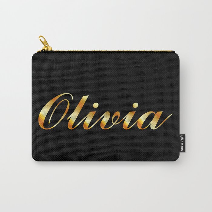 Name of a girl Olivia in golden letters Carry-All Pouch