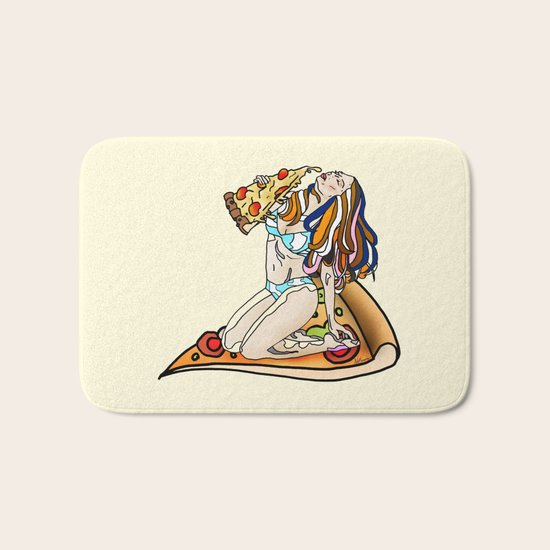 Pizza Girl Bath Mat