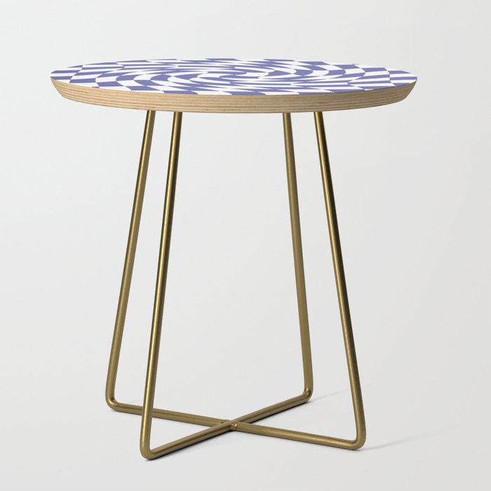 Checkerboard Twirl Pattern (pantone very peri/white) Side Table