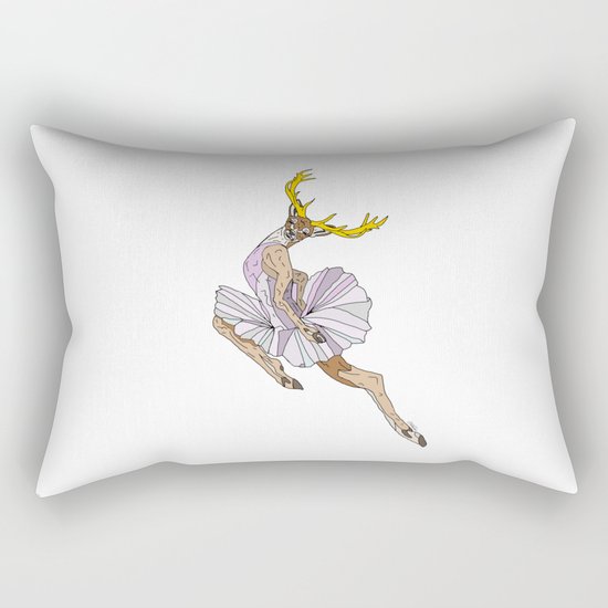 Reindeer Ballerina Tutu Rectangular Pillow