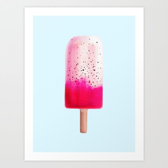 Dragon Fruit Popsicle Art Print