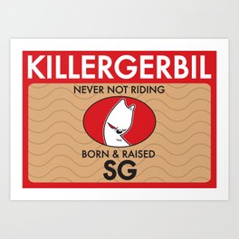 Killer Gerbil Red Tubing Art Print | Pop Art, Vector, Graphic Design 