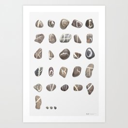 Real Stones Font A to Z Art Print
