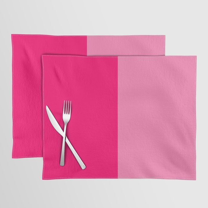 Pink Two Monochrome Tone Color Block Placemat