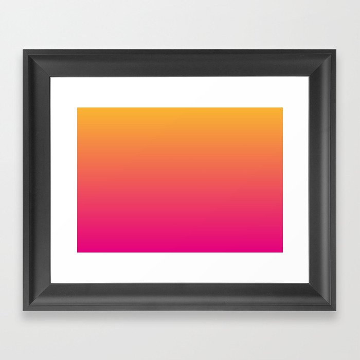 Ombre | Color Gradients | Gradient | Two Tone | Orange | Pink | Framed Art Print