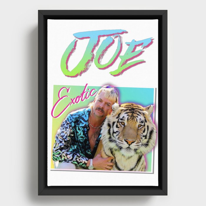 Tiger King Joe Exotic 80s style Framed Canvas