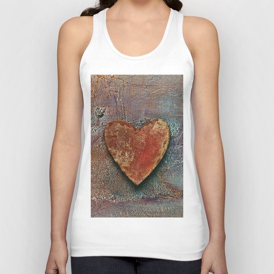 Rusty grunge love heart Unisex Tank Top