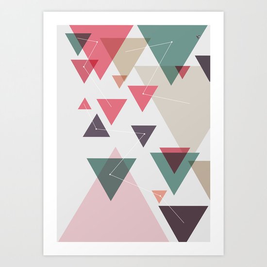 Triângulos ligados Art Print