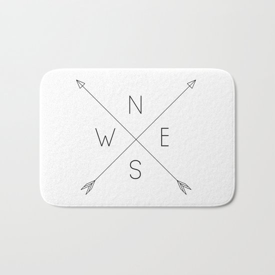 Geometric Minimal Compass Bath Mat