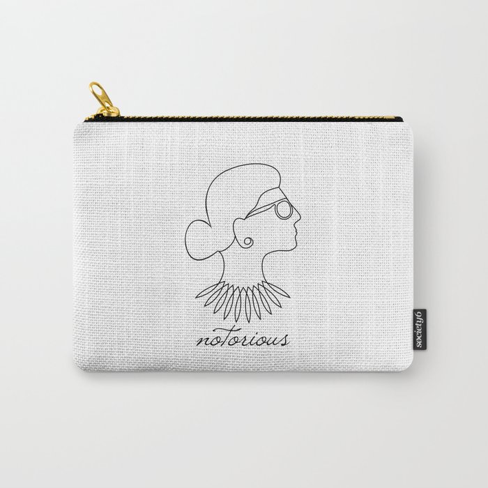 Notorious RBG Ruth Bader Ginsburg Profile Line Drawing Carry-All Pouch