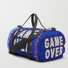 Game Over Glitch Text Distorted Duffle Bag