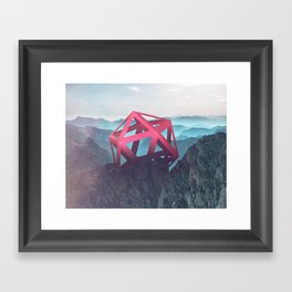Peeking icosahedron Framed Art Print