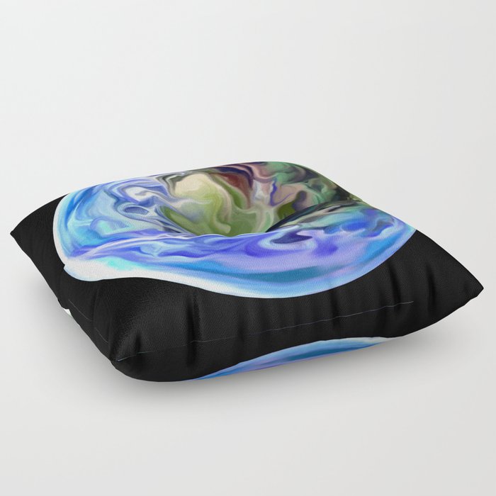 Swirly Planet Earth Globe  Floor Pillow