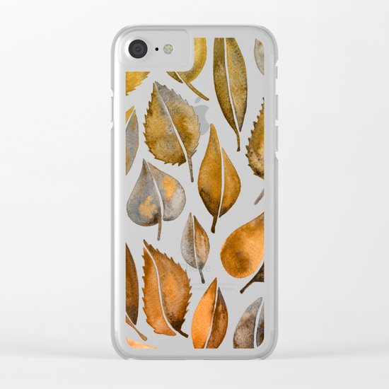 Rusty Leaves Clear iPhone Case