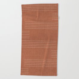 Minimal, Pattern, Boho Prints, Terracotta Beach Towel
