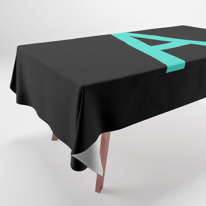 LETTER A (TURQUOISE-BLACK) Tablecloth