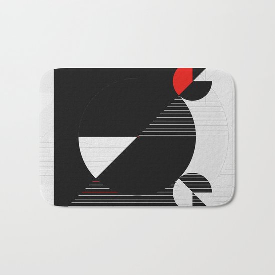 Black and white meets red Version 22 Bath Mat