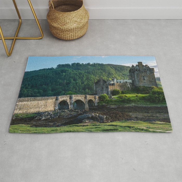 Great Britain Photography - Castle Among The Green Majestic Landscape  Rug