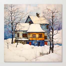 House in the Snow Canvas Print