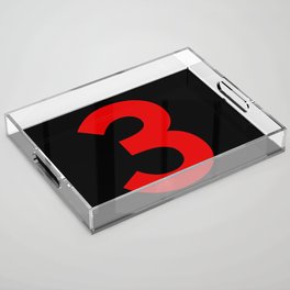 Number 3 (Red & Black) Acrylic Tray