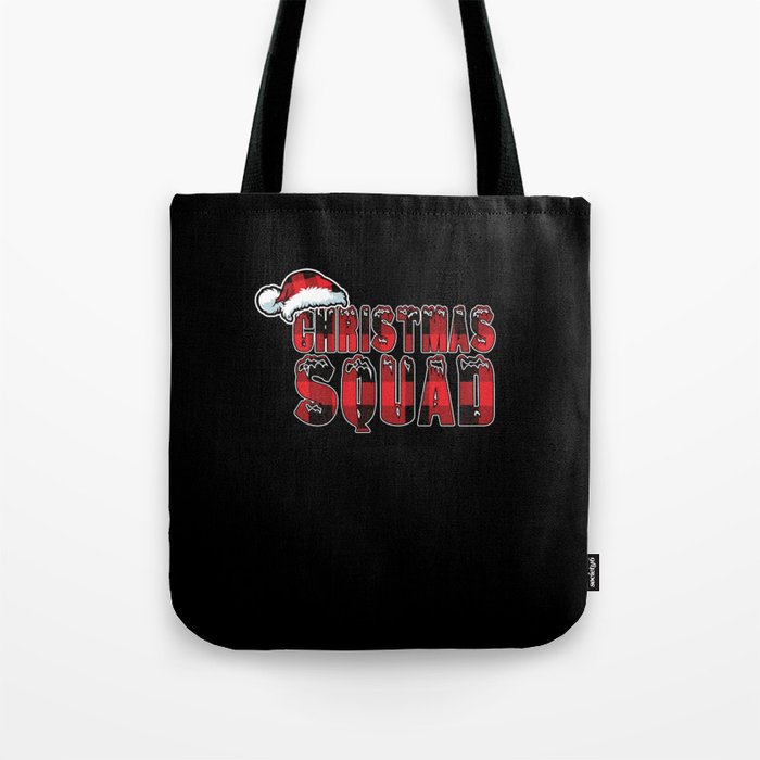 Christmas Squad Winter December Pattern Christmas Tote Bag