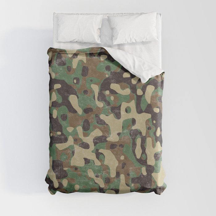 Distressed Army Camo Duvet Cover