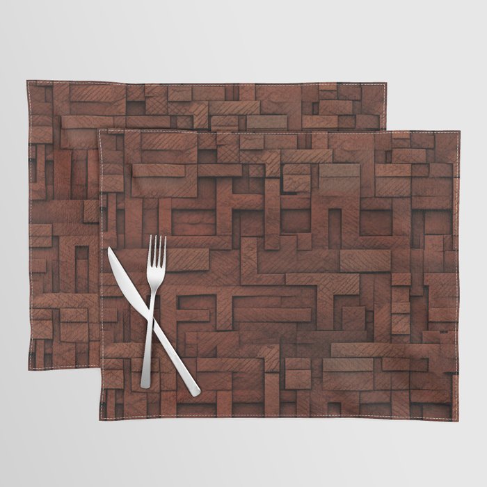 Fiery 3D Bricks Placemat