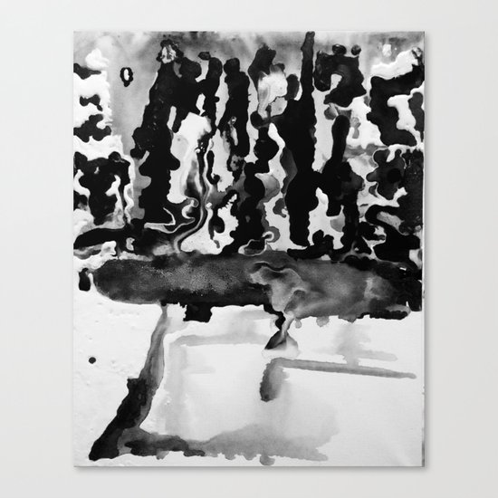 Dripping Tease in Black and White Canvas Print