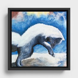 Animal - Antoine the Artic Fox - by LiliFlore Framed Canvas