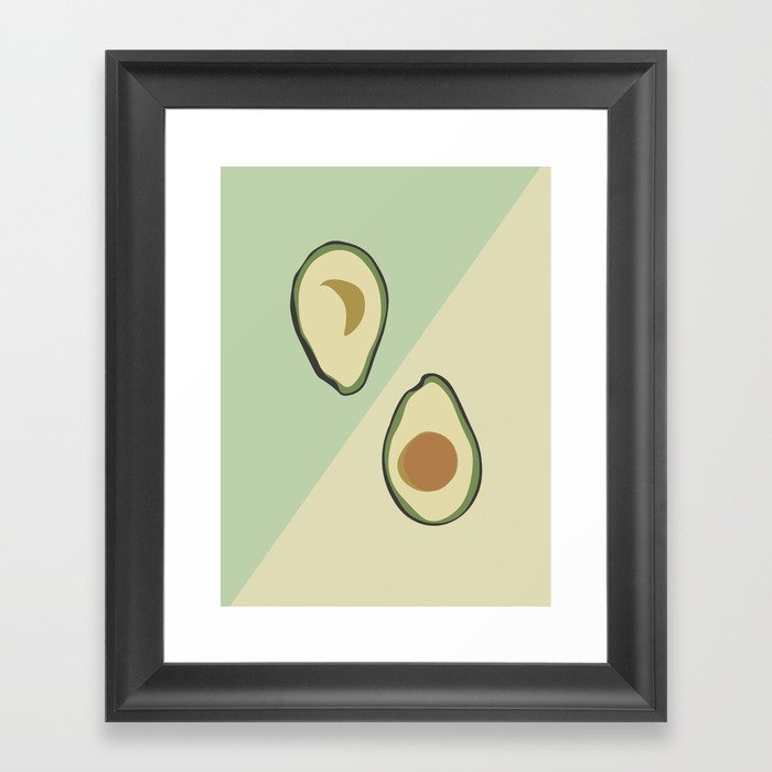 Split avocados Framed Art Print