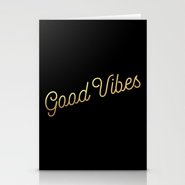 Good Vibes - Black and gold Stationery Cards