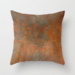 Vintage Rust Copper Throw Pillow