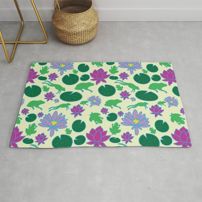 Jumping Frogs of Lily Pad Valley Rug
