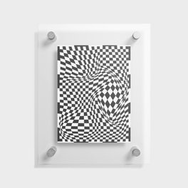 Chequerboard Pattern - Black and White Floating Acrylic Print
