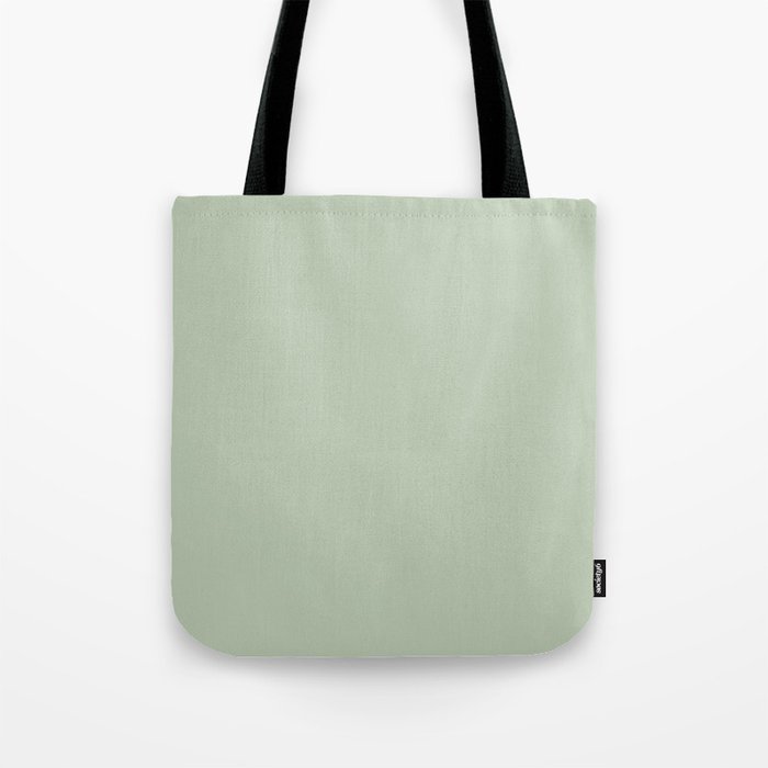 Light Gray-Green Solid Color Pantone Bo Choy 13-6208 TCX Shades of Green Hues Tote Bag