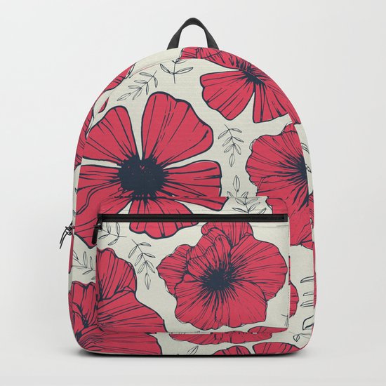 Raspberry Flowers Backpack