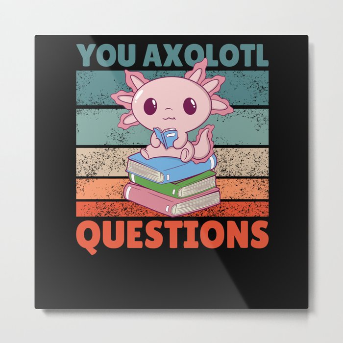 Axolotl Lovers Cute Animals Kids Axolotl Books Metal Print