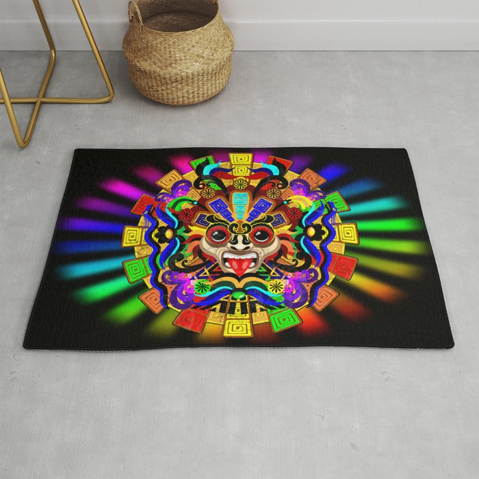 Aztec Warrior Mask Rug