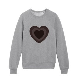 Retro y2k Heart Pattern Grey Brown Kids Crewneck