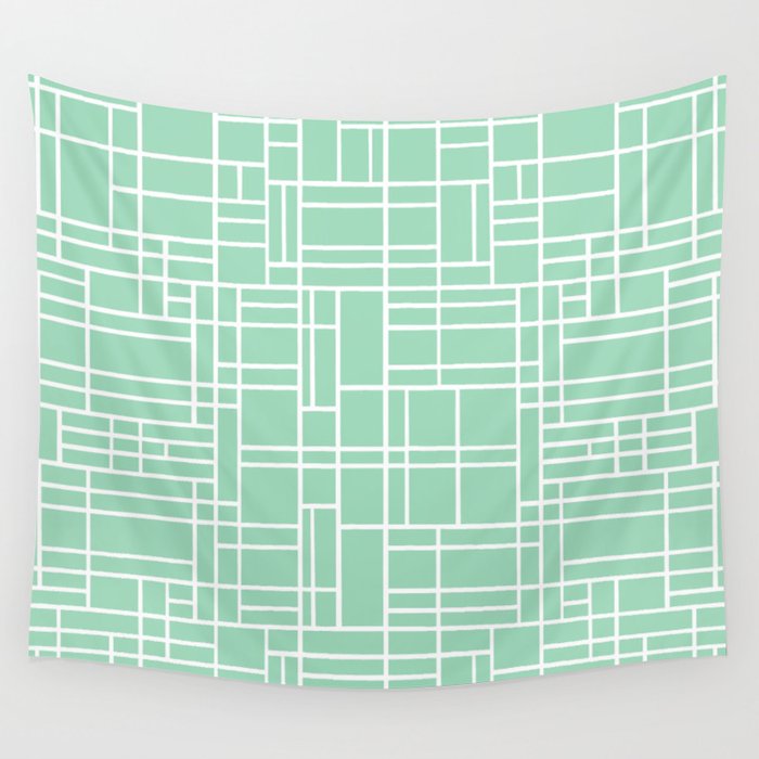 Map Outline Mint Wall Tapestry