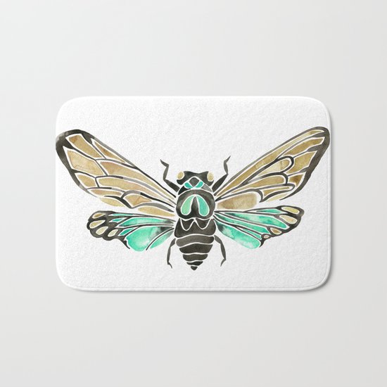 Summer Cicada – Mint & Tan Palette Bath Mat