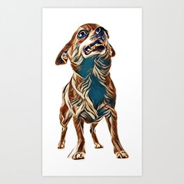animal beautiful brown canine Art Print