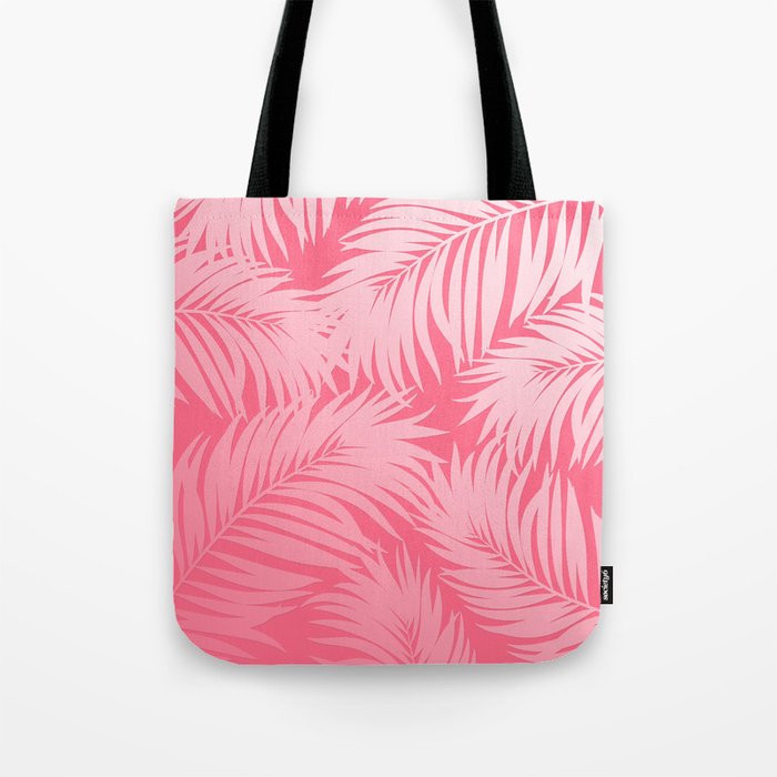 Palm Tree Fronds c'est parfait on pink Hawaii Tropical Décor Tote Bag