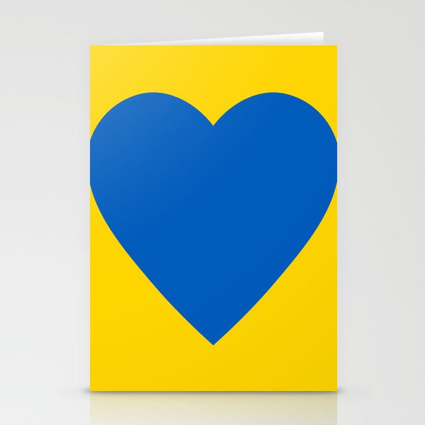 Blue and Yellow Solid Shapes Ukraine Colors 100% Commission Donated To IRC Read Bio Stationery Cards